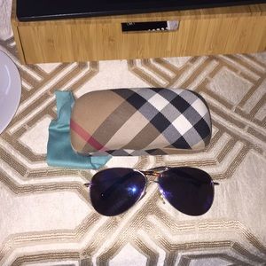 Burberry sunglasses case with Cole Haan aviators